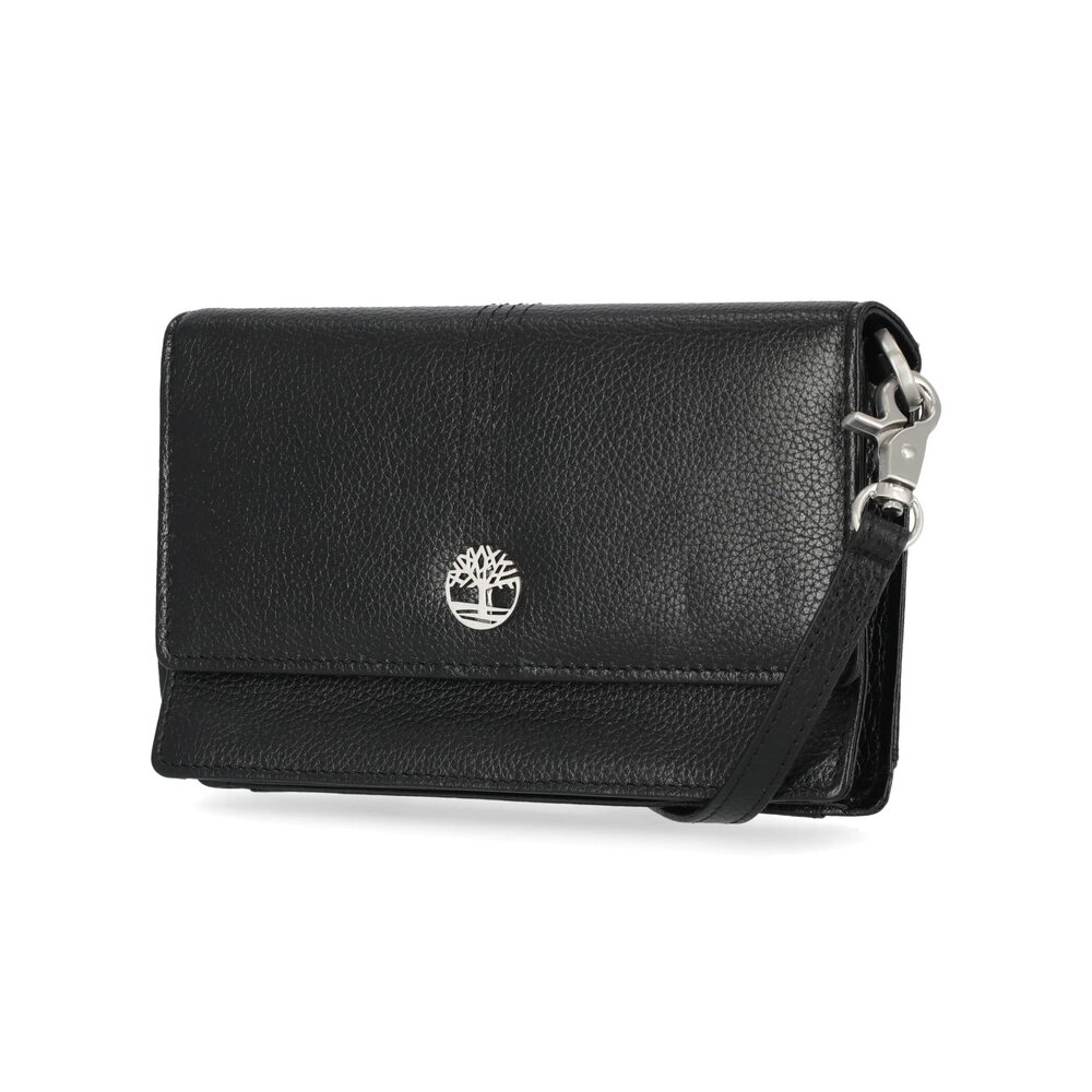 9653 Rfid Leather Crossbody Bag Wallet Purse, Black Pebble, One Size